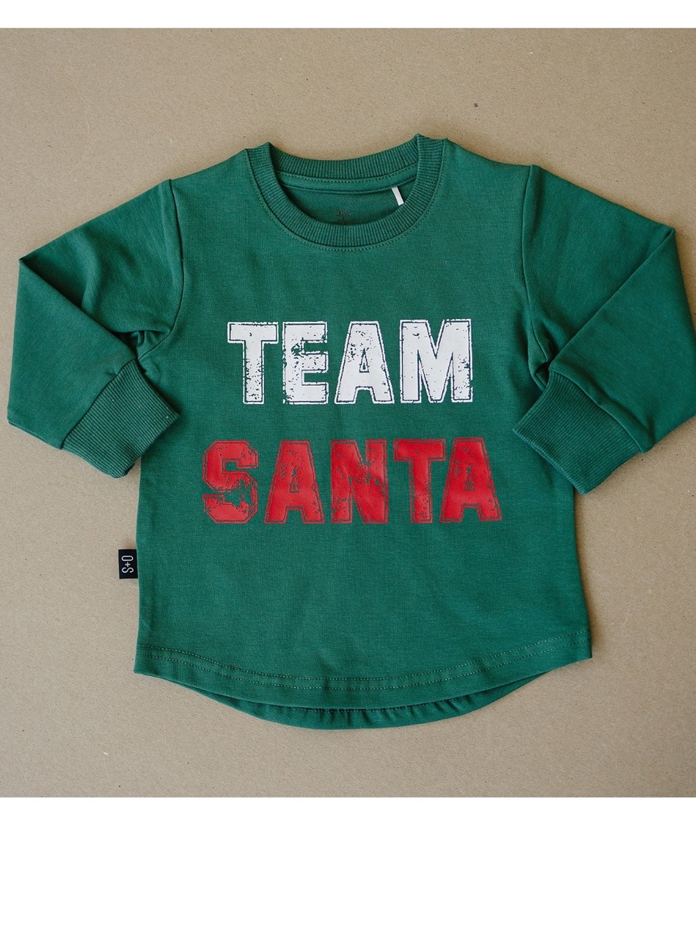 Kids Green 'Team Santa' Long-Sleeve Tee